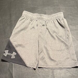 Under Armour boys Light Gray and Dark Gray Athletic Shorts